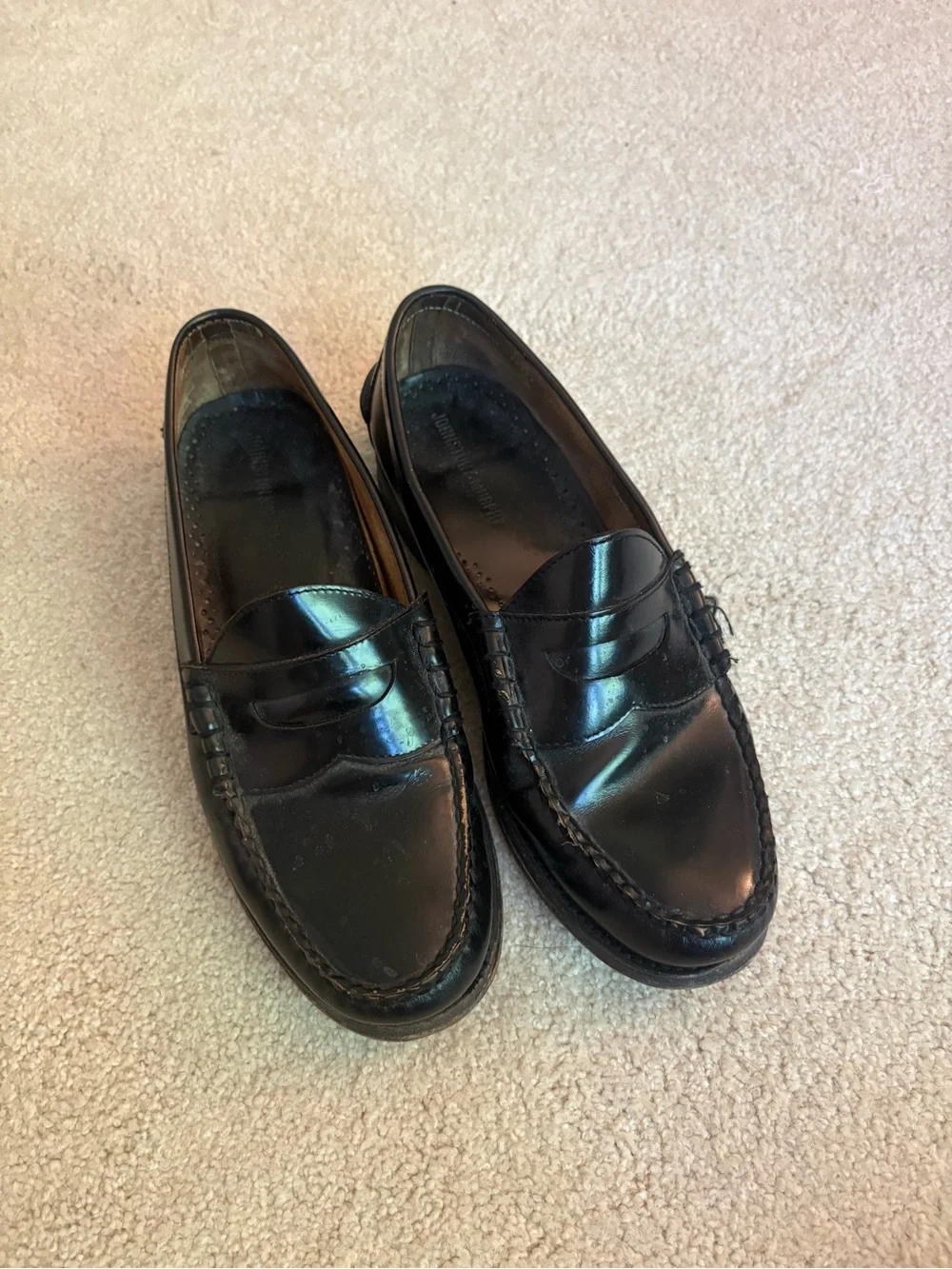 Men’s Black Leather Penny Loafers